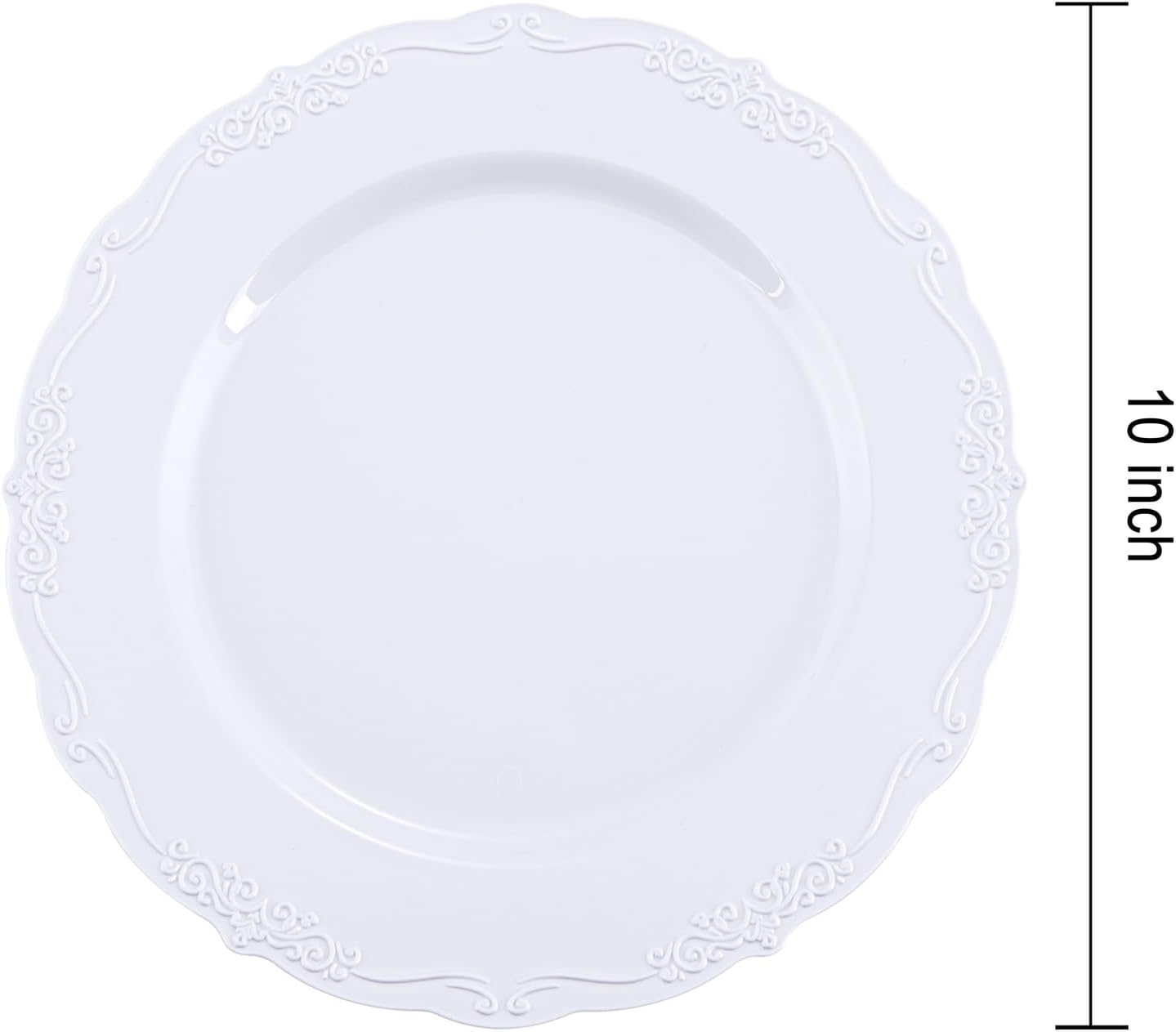 DaYammi 60PCS White Plastic Plates, Heavy Duty White Disposable Plates Premium 10inch Dinner Plates Hard Plastic Plates Disposable for Party Wedding Bridal Shower